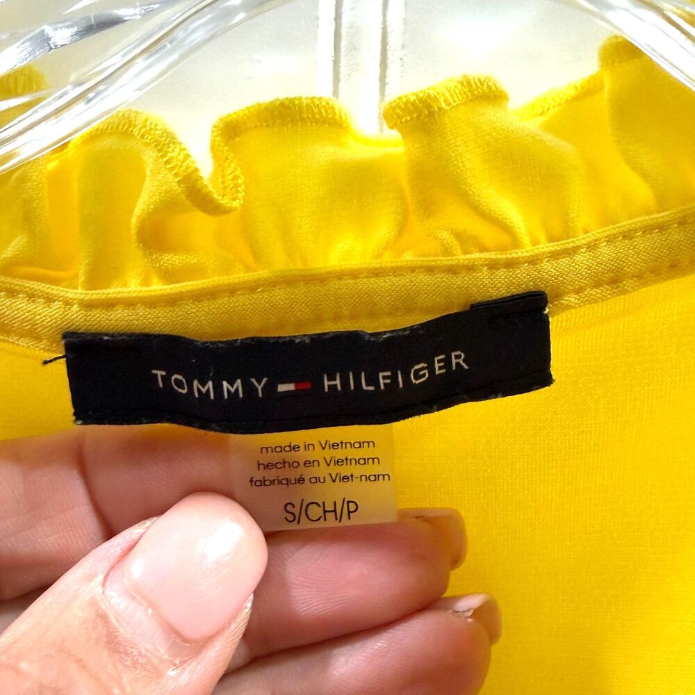 Tommy Hilfiger, Cottage Core, Yellow Ruffle Sleeveless Top, coquette S - Picture 5 of 5